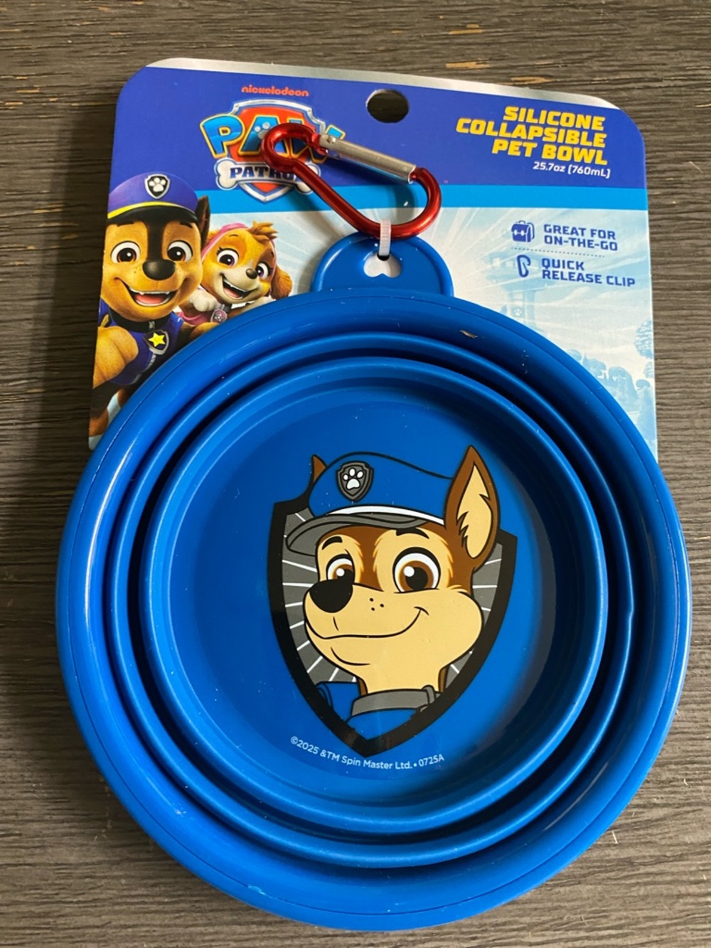 Paw Patrol Blue Silicone Travel Pet Bowl